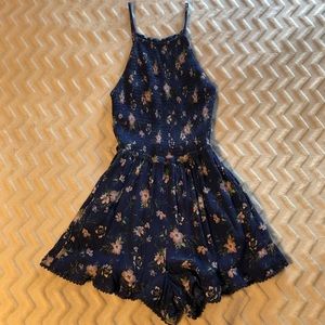 American Eagle Floral Halter Romper